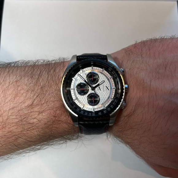 White & Black Armani Exchange Watch - Picture 7 of 7